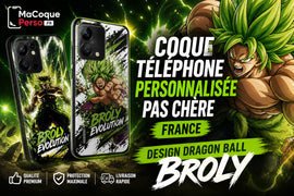 Craquez pour une coque téléphone personnalisée pas chère en France avec design Broly Dragon Ball. Qualité premium, livraison rapide 48h.