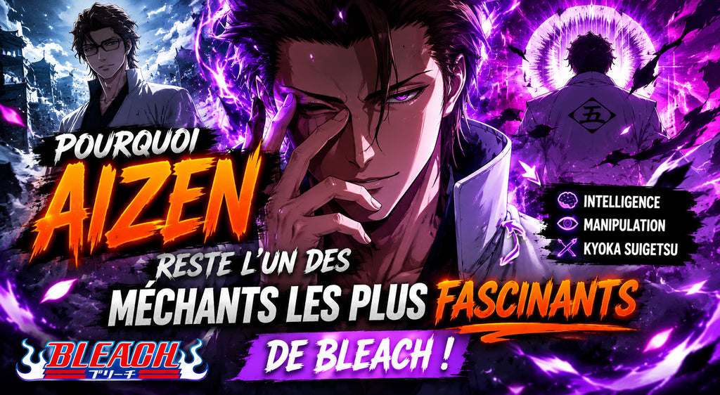 Aizen Bleach personnage emblématique sur coque manga premium pour iPhone Samsung
