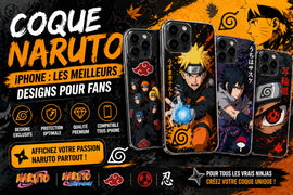 Coques iPhone Naruto avec personnages anime comme Naruto Uzumaki et Sasuke, designs populaires pour fans