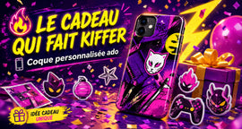 Coque de téléphone personnalisée pour ado avec design manga et ambiance anniversaire colorée