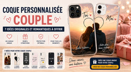 Coques personnalisées pour couple avec photo et message romantique, idée cadeau unique pour amoureux
