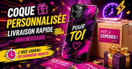 Coque de smartphone personnalisée prête à expédier avec livraison rapide, idée cadeau anniversaire de dernière minute