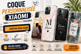Coques personnalisées Xiaomi avec photo, prénom et texte, designs modernes et tendance pour smartphone Redmi