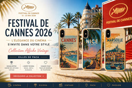 Coques smartphone design affiche vintage Cannes Nice Marseille style Riviera pour Festival de Cannes 2026