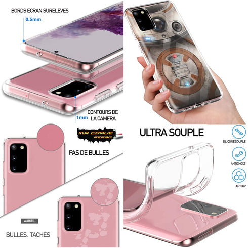 Fun | Coque integrale Samsung s20 BB8 | Silicone, Verre Trempé , Tpu, Antichocs | Housse protection Souple | S20+, S20 Ultra MaCoquePerso
