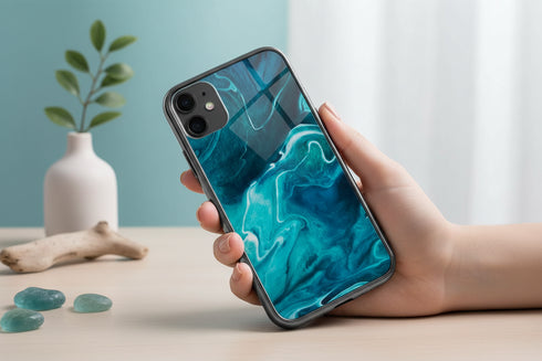 protection premium bleu électrique pour tel portable iPhone 12