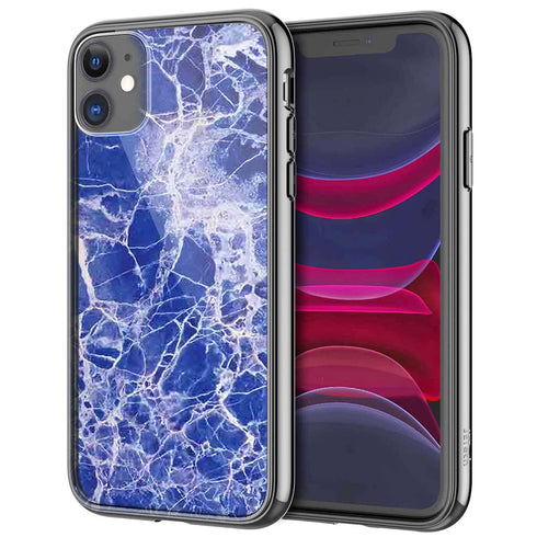 Coque iPhone 12 Effet Marbre Bleu - MaCoquePerso