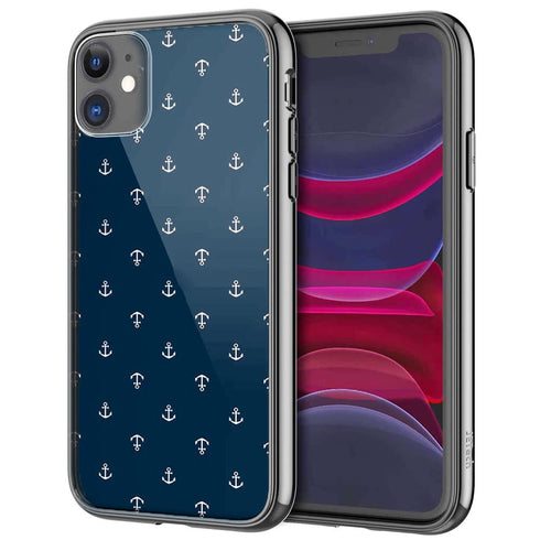 Coque pour iPhone 13 Ancre Blue Marine