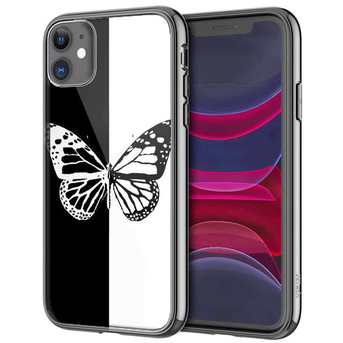Coque iPhone 13 Butterfly Noir et Blanc - IPHONE 13 PRO, Plexi