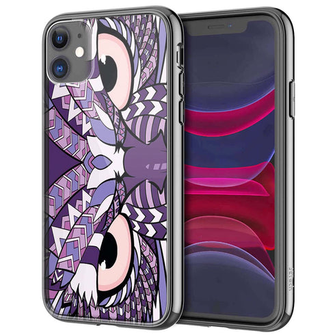 Coque iPhone 13 Hibou violet Azteque - Plexi, IPHONE 13 PRO