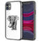Coque iPhone 13 Noir dessin Blanc Elephant - IPHONE 13 PRO, Plexi