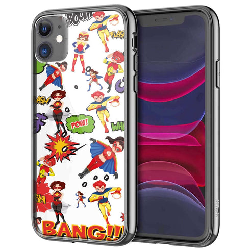 Coque iPhone 13 Super Héro Blanc