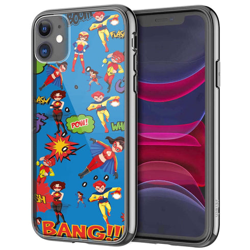 Coque iPhone 13 Super Héro Bleu