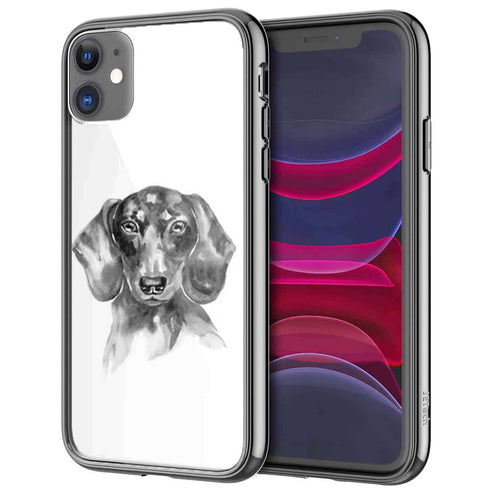 Coque iPhone 13 Teckel Black and White