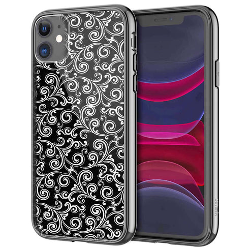 Coque iPhone 13 Black and white swirls
