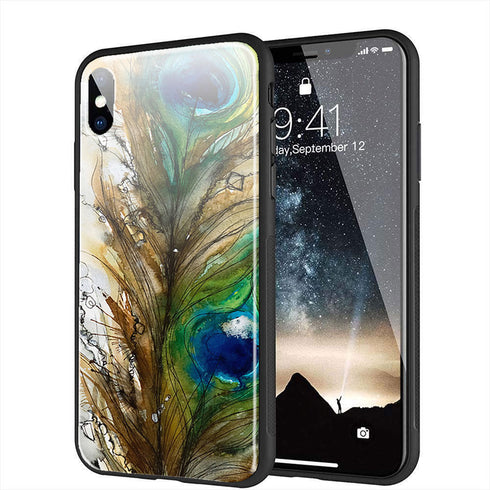 Coque iphone xr original verre trempé plume
