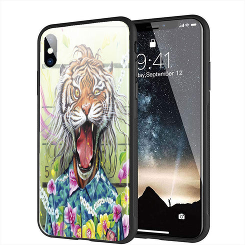 Coque iphone xr original verre trempé tigre