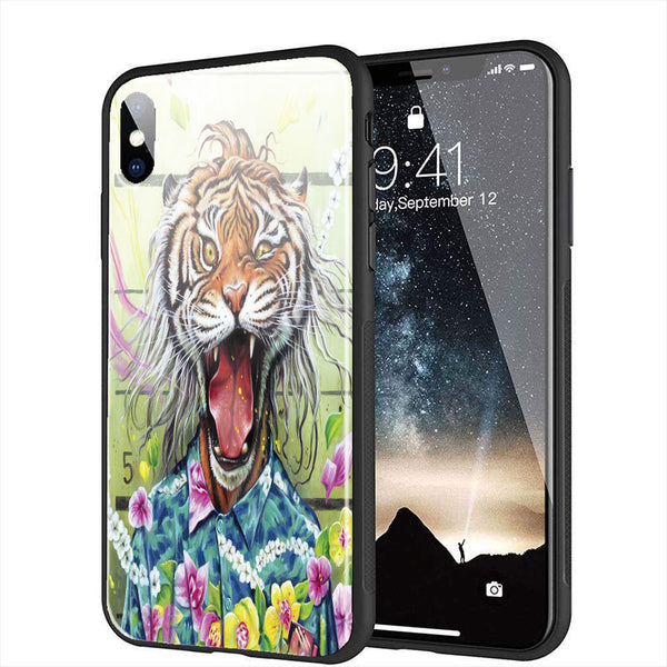 Coque iphone xr original verre trempé tigre