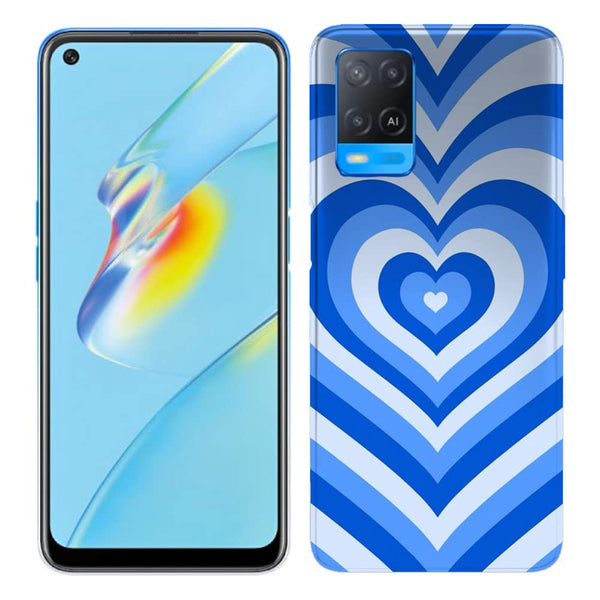 Coque Oppo A54 Coeur Bleu