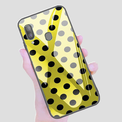 Coque pour Samsung A40 Jaune à Pois Noirs - MaCoquePerso