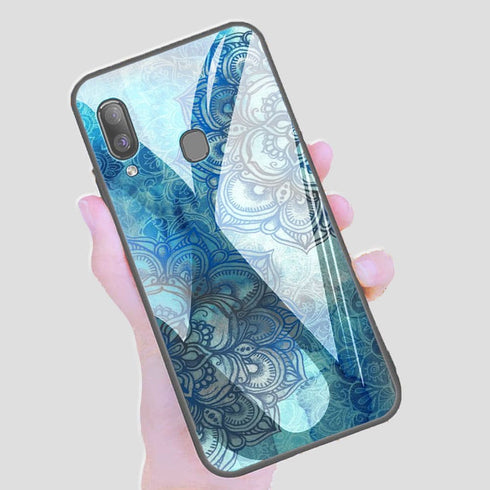 Coque pour Samsung A40 Blue Lost Mandala - MaCoquePerso