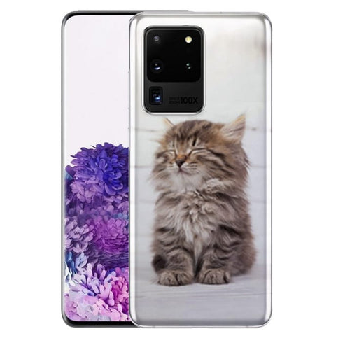 Cauchemard de Chat | Coque Samsung Galaxy S20 Chaton Endormi | S20+, S20 Ultra, Bumper Tpu Verre Trempé chat MaCoquePerso