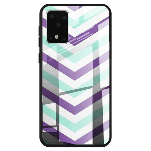 Coque pour Samsung S20 Chevrons Strass Violet Rose - MaCoquePerso