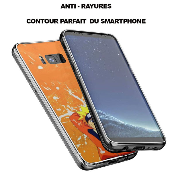 Coque Hybride en Verre design naruto shippuden mission detente pour Samsung Galaxy S8, S8 Plus