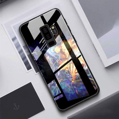 Coque Verre Trempé Fight Naruto Sasuke en Silicone pour Samsung Galaxy S9