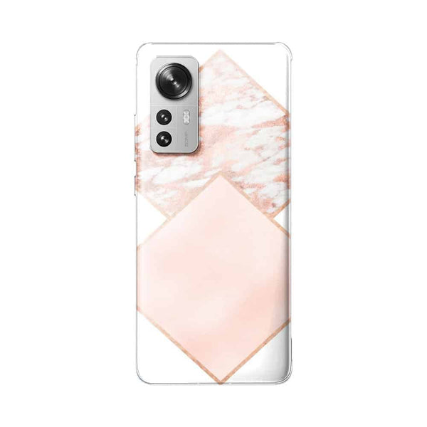 Coque Xiaomi 12 5G Marbre rose or rose blush doux