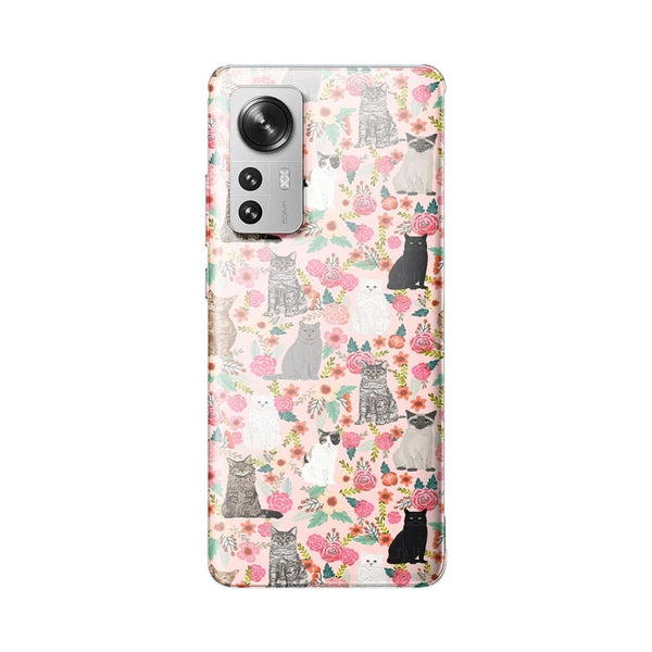 Coque Xiaomi 12 5G Racesde chats mixtes florales
