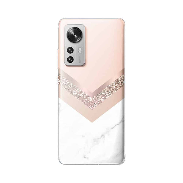 Coque Xiaomi 12 5G Triangle en or rose et marbre