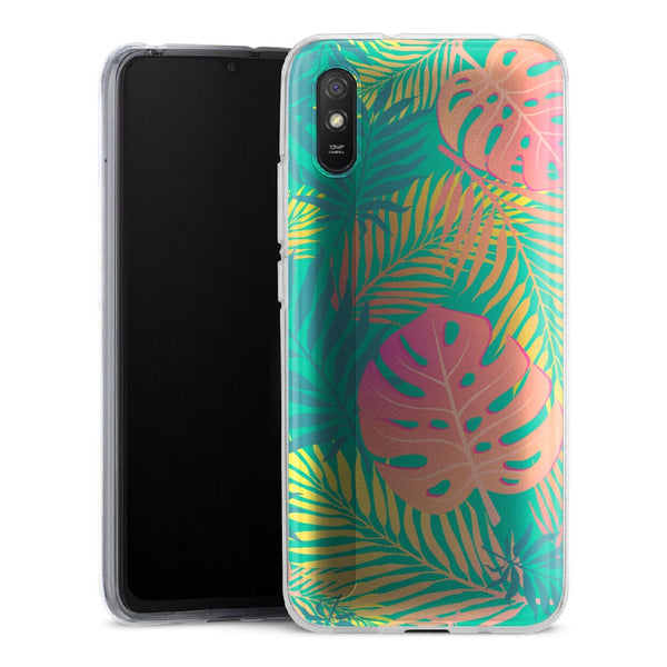Coque Xiaomi Redmi 9A Decoration Feuillage Tropical - XIAOMI REDMI 9A