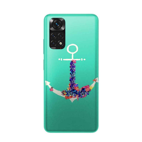 Coque Xiaomi Redmi Note 11 ancre florale turquoise