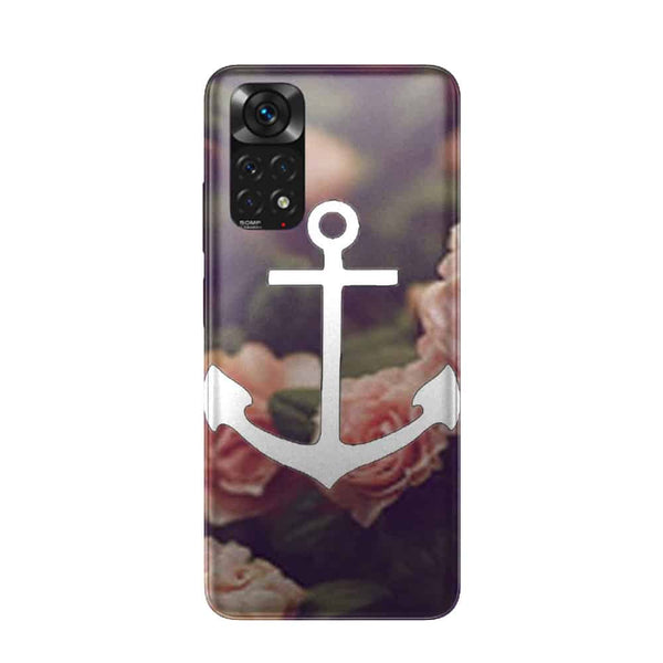 Coque Xiaomi Redmi Note 11 ancre florale fond de roses
