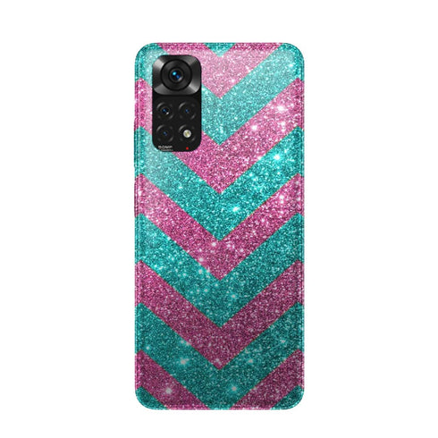 Coque Xiaomi Redmi Note 11 Chevrons Strass Violet Rose