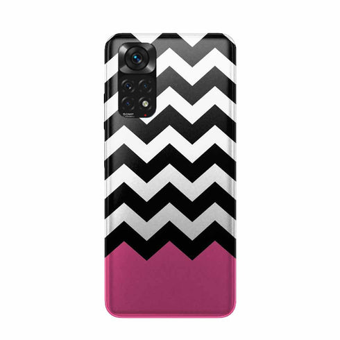 Coque Xiaomi Redmi Note 11 Chevrons Colorés Rose et Noir