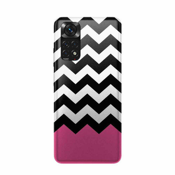 Coque Xiaomi Redmi Note 11 Chevrons Colorés Rose et Noir