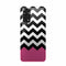 Coque Xiaomi Redmi Note 11 Chevrons Colorés Rose et Noir