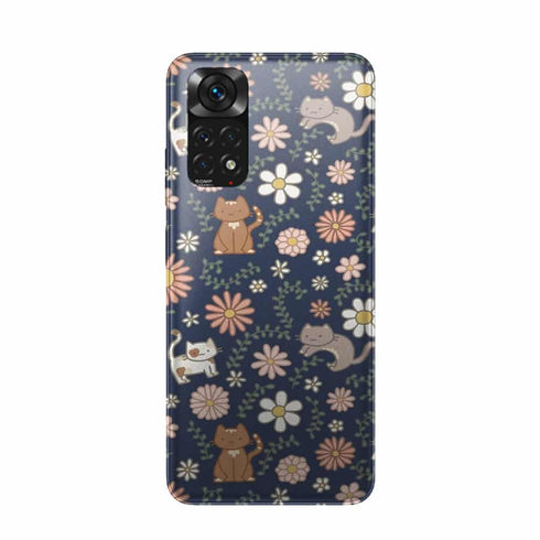 Coque Xiaomi Redmi Note 11 Floral meower marine