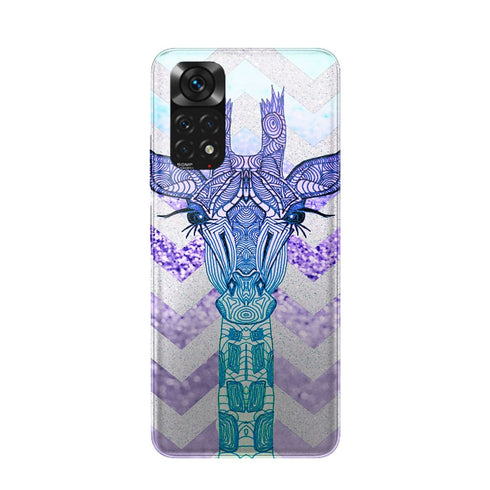 Coque Xiaomi Redmi Note 11 Glitter Girafe Bleu