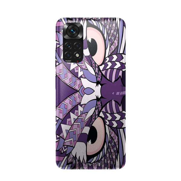 Coque Xiaomi Redmi Note 11 Hibou violet Azteque