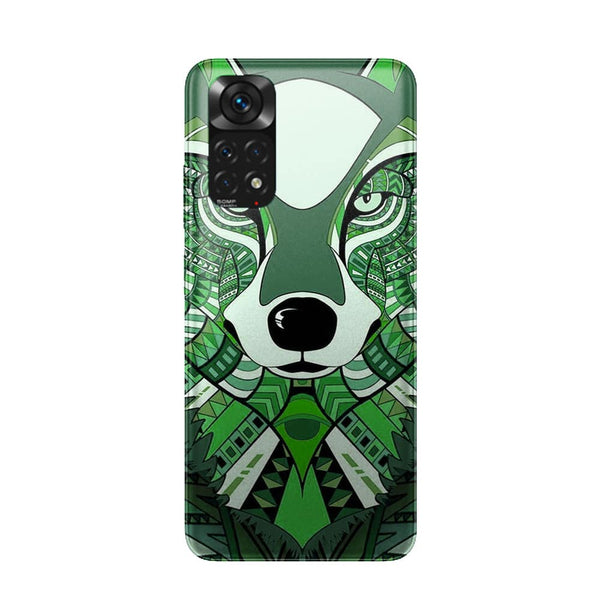 Coque Xiaomi Redmi Note 11 Loup Vert Azteque