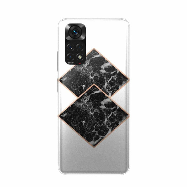 Coque Xiaomi Redmi Note 11 Marbre noir diamant or rose dore