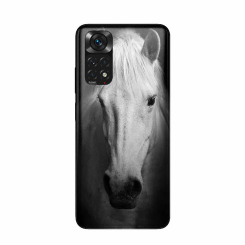 Coque Xiaomi Redmi Note 11 Tete de Cheval Noir et Blanc
