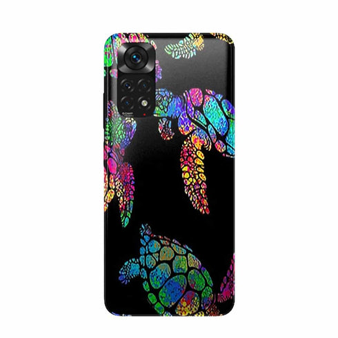 Coque Xiaomi Redmi Note 11 Tortue de mer avec des fleurs