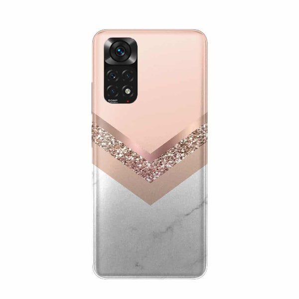 Coque Xiaomi Redmi Note 11 Triangle en or rose et marbre