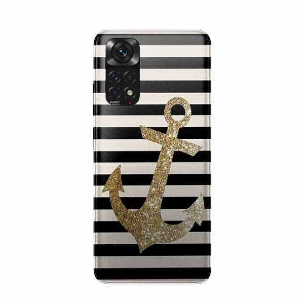 Coque Xiaomi Redmi Note 11 original Gold Glitter Anchor in black