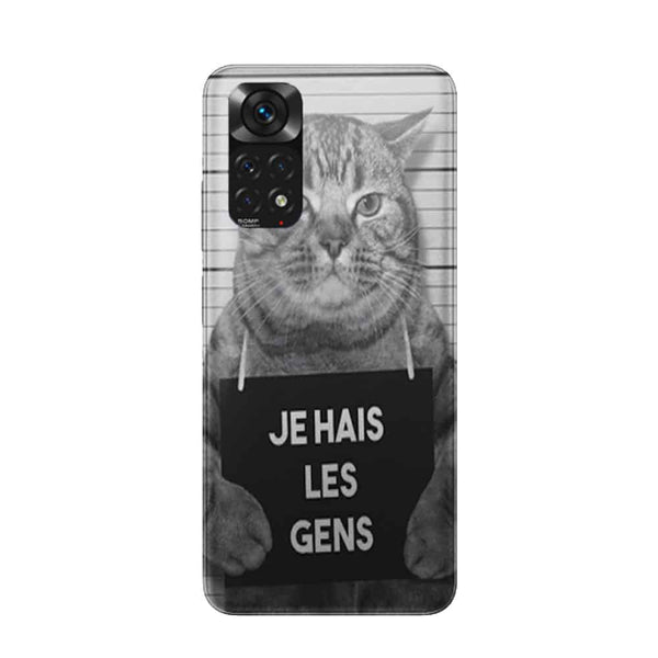 Coque Xiaomi Redmi Note 11 I hate People Jail Cat