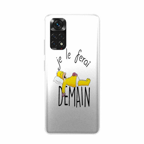 Coque portable Xiaomi Redmi Note 11 Je le Ferai demain Homer donuts